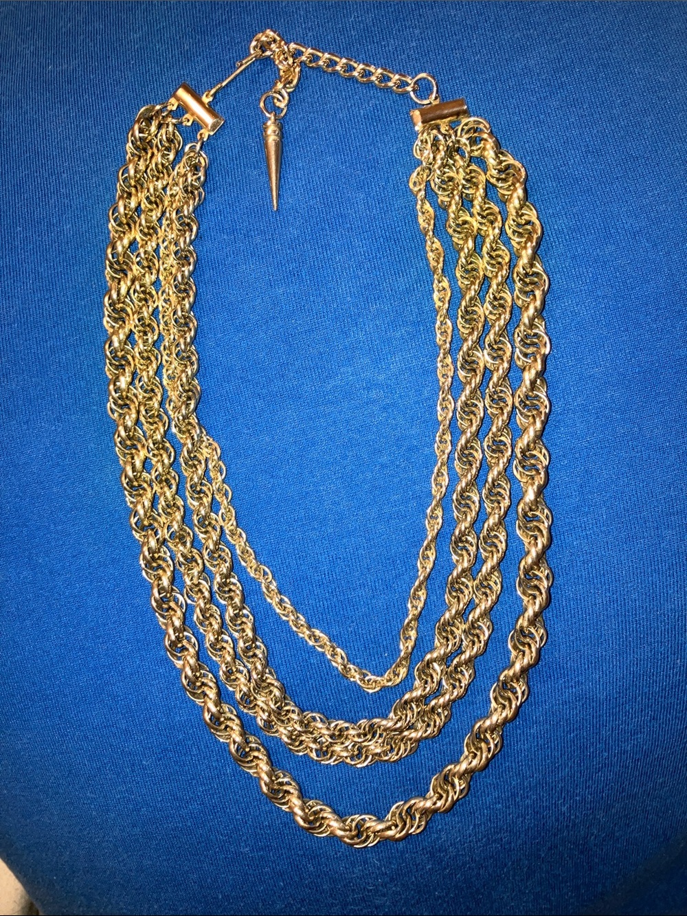 Gold-Tone Multi-Strand Rope Necklace - Unbranded - Picture 1 of 4
